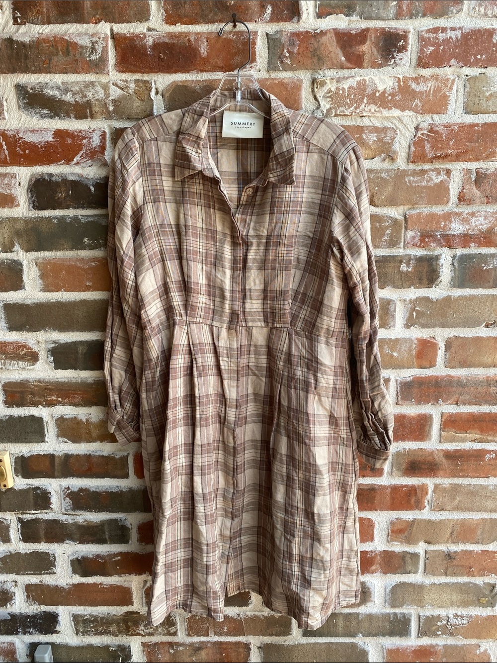 SUMMERY Copenhagen Plaid Shirt Dress Size S